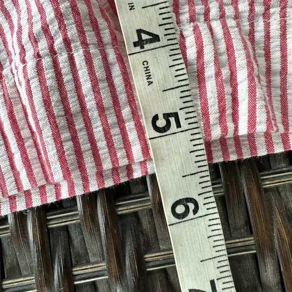 BERLE Men’s Red & White All Cotton Seersucker Flat Front 5” Alabama’ Shorts - 36 - Picture 10 of 11